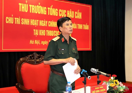 Trung tướng Đỗ Văn Thiện chủ trì sinh hoạt ngày chính trị và văn hóa tinh thần tại Kho TH80